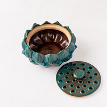 Load image into Gallery viewer, Ceramic Lotus Incense Burner - Blue
