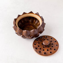 Load image into Gallery viewer, Ceramic Lotus Incense Burner - Brown
